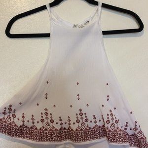 LA Hearts Linen High-Neck Cropped Tank